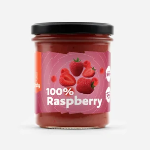 100% málna hozzáadott cukor nélkül, extra gyümölcsdarabokkal