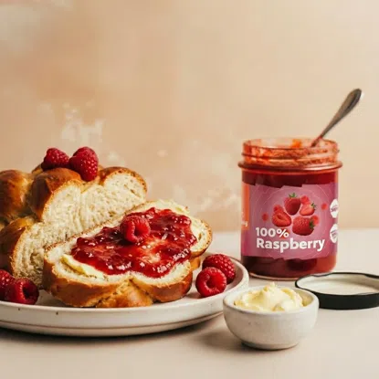 100% málna hozzáadott cukor nélkül, extra gyümölcsdarabokkal