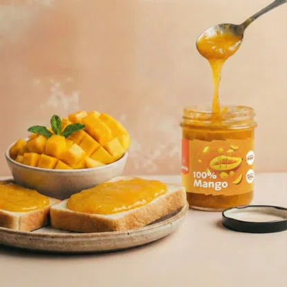 100% mangó hozzáadott cukor nélkül, extra gyümölcsdarabokkal.