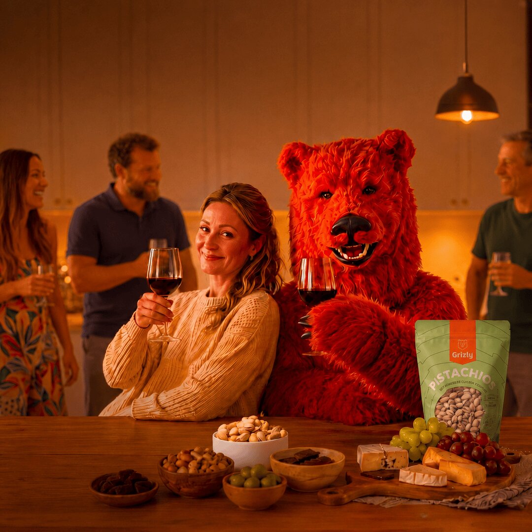 Emberek és Grizly medve borral