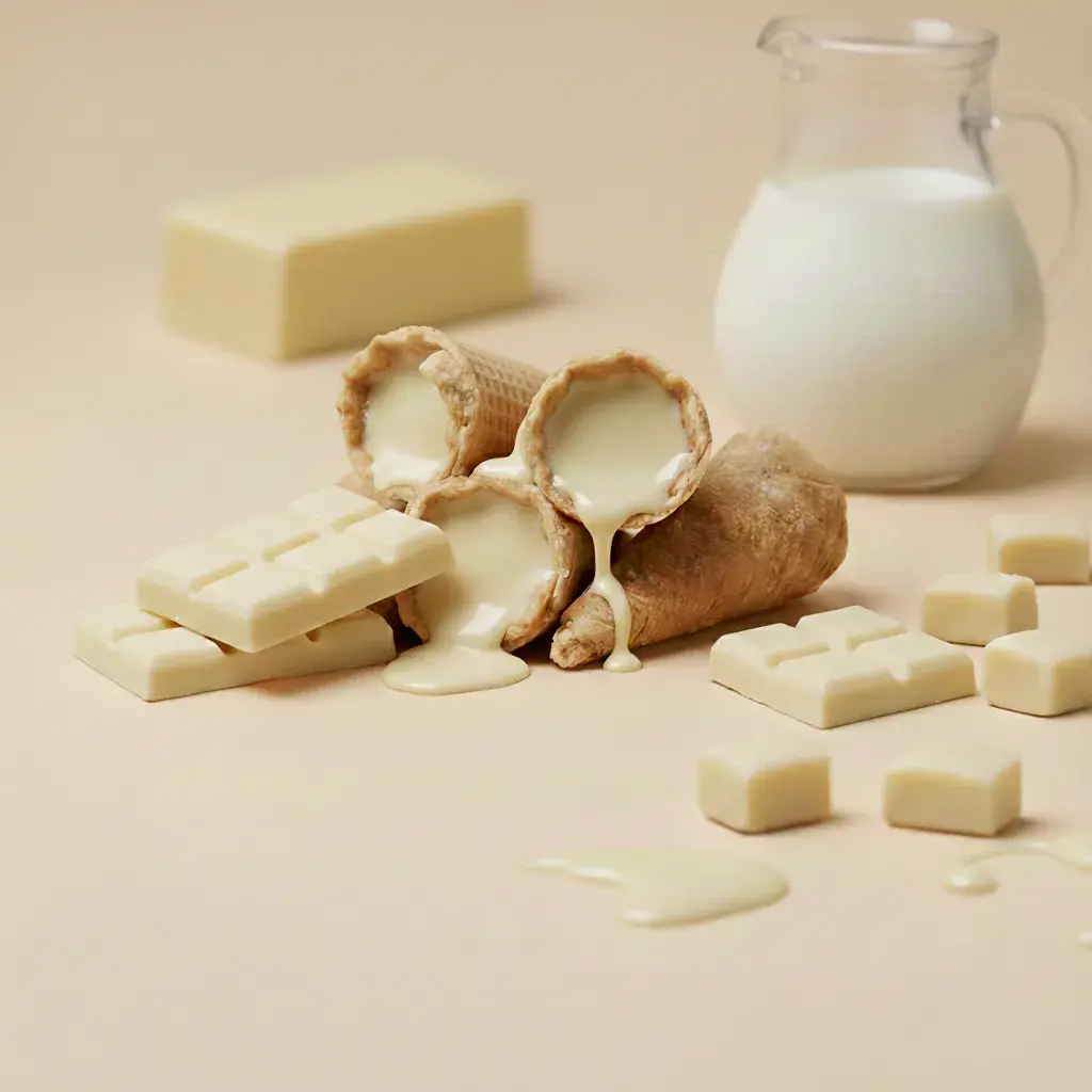 Mini tölcsérek fehér csokoládéval