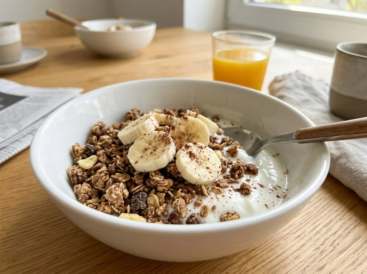 reggeli granola tál