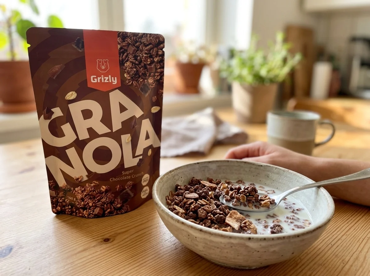 csokoládés granola reggelire
