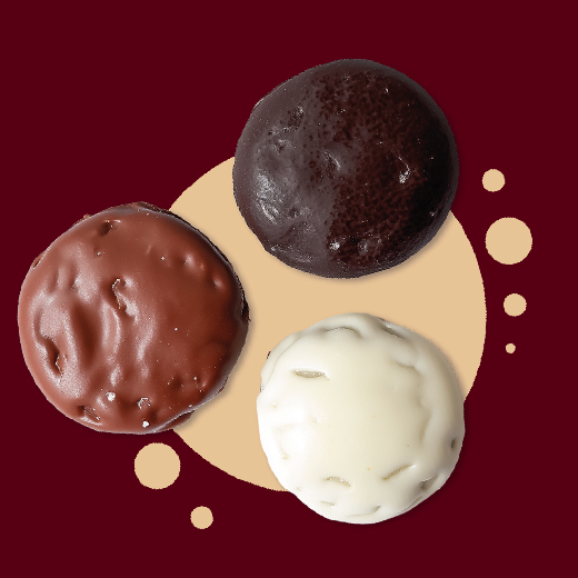 Háromszínű csokoládés kekszek