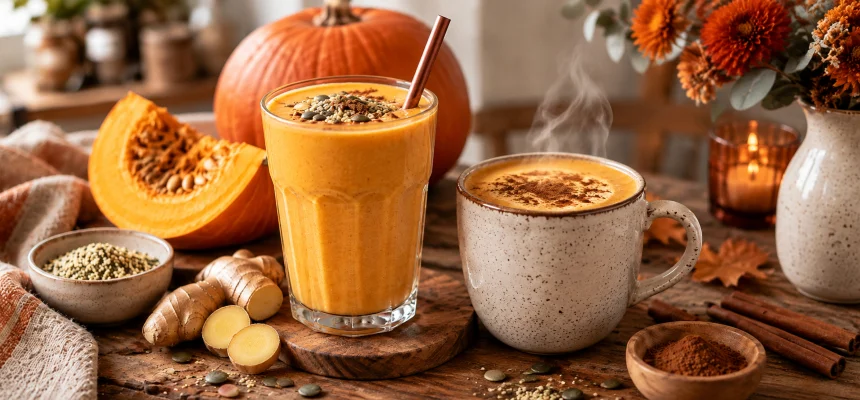 Sütőtökös ital gyömbérrel: Smoothie és meleg változat