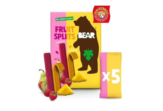 BEAR Fruit Splits málna és ananász 5x20g