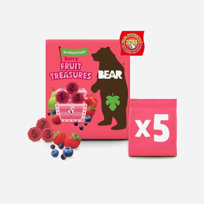 Bear Fruit Treasures Berry eper és áfonya 5x20 g