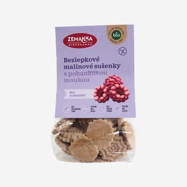 Bezlepkové pohankovo – malinové BIO sušenky
