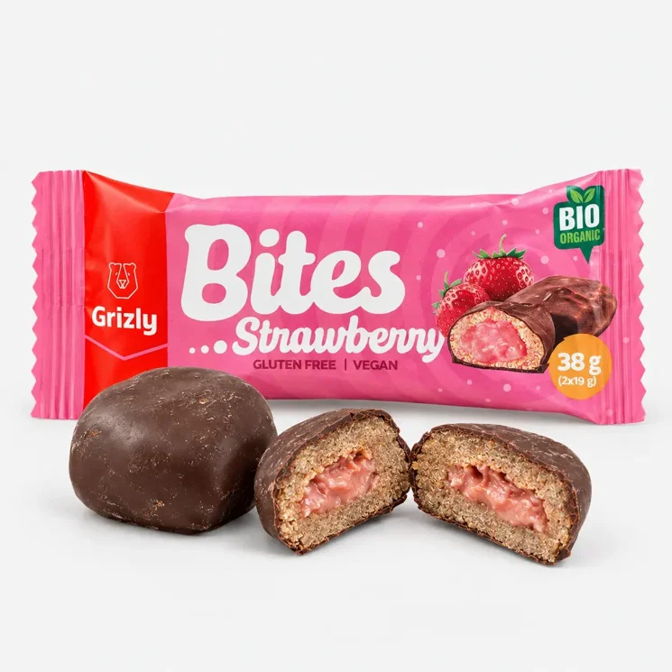 BITES Epres töltött mini szeletek étcsokoládéban BIO (2x19 g)