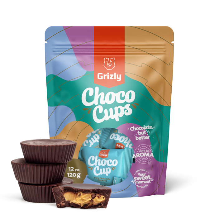 Choco Cups étcsokoládé & pisztácia