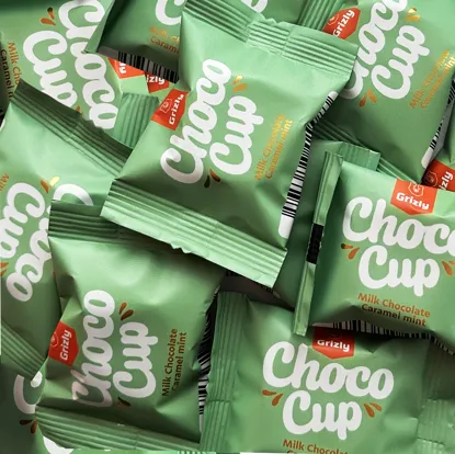 Choco Cups tejcsokoládé karamellával és mentával