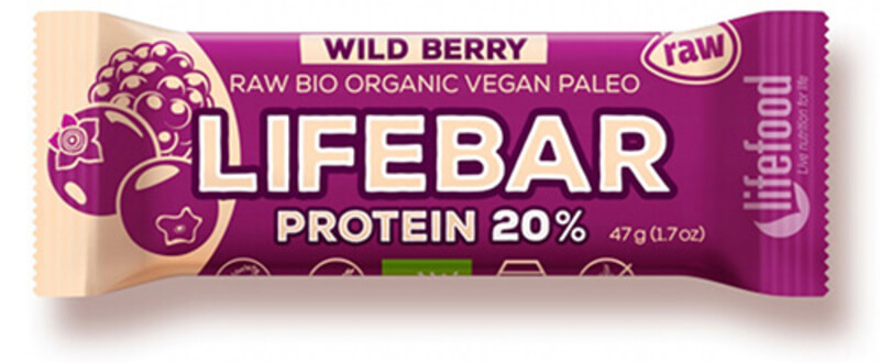Lifefood Lifebar Protein - erdei gyümölcs BIO RAW 47 g