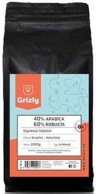 GRIZLY Szemes kávé  40/60 Espresso Classico 1000 g