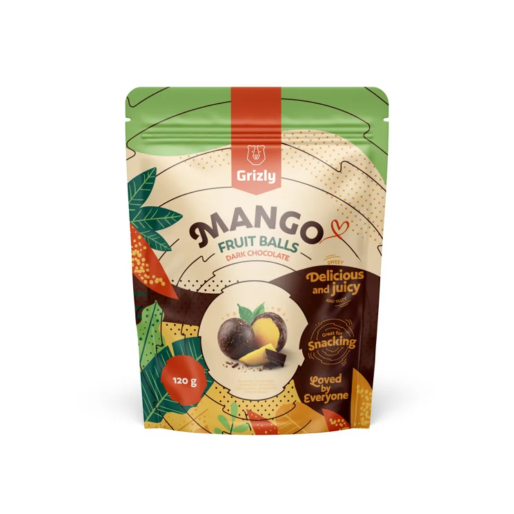 Étcsokoládéba mártott mangógolyók