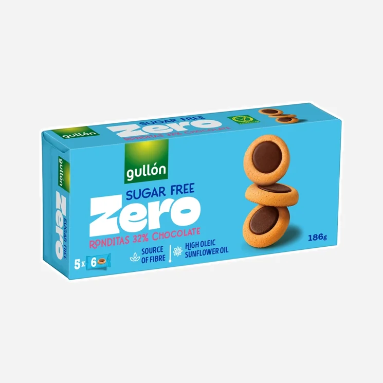 Étcsokoládéval bevont keksz, hozzáadott cukor nélkül, édesítőszerrel