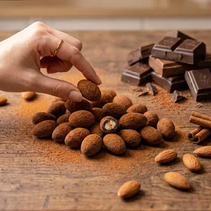 Fahéjas tejcsokoládéval bevont mandula