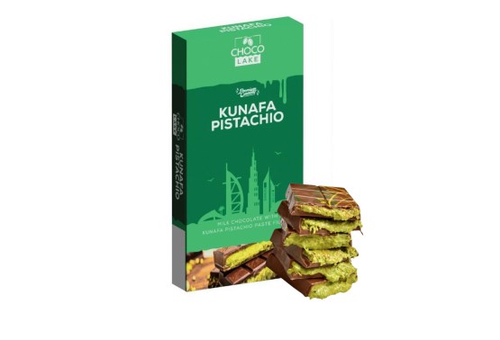 Glomex Dubaji csokoládé Kunafa Pistácia 190g – eredeti recept Jordániából.