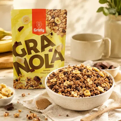Granola banán és csokoládé