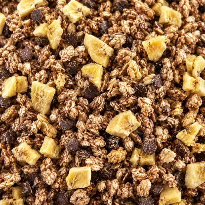 Granola banán és csokoládé
