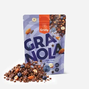 Granola étcsokoládéval és áfonyával