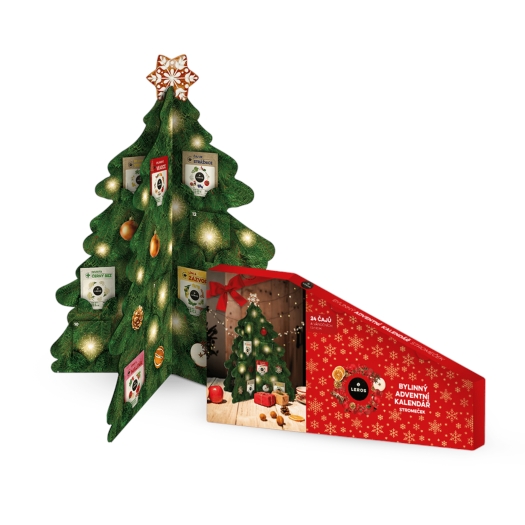 Gyógynövényes adventi naptár fenyőfa
