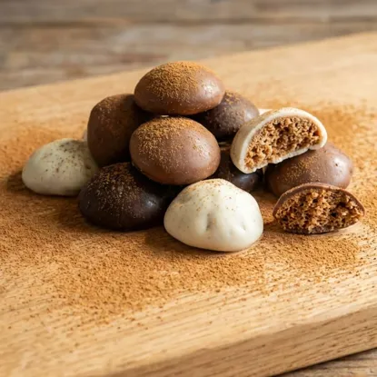 Háromszínű csokoládés kekszek