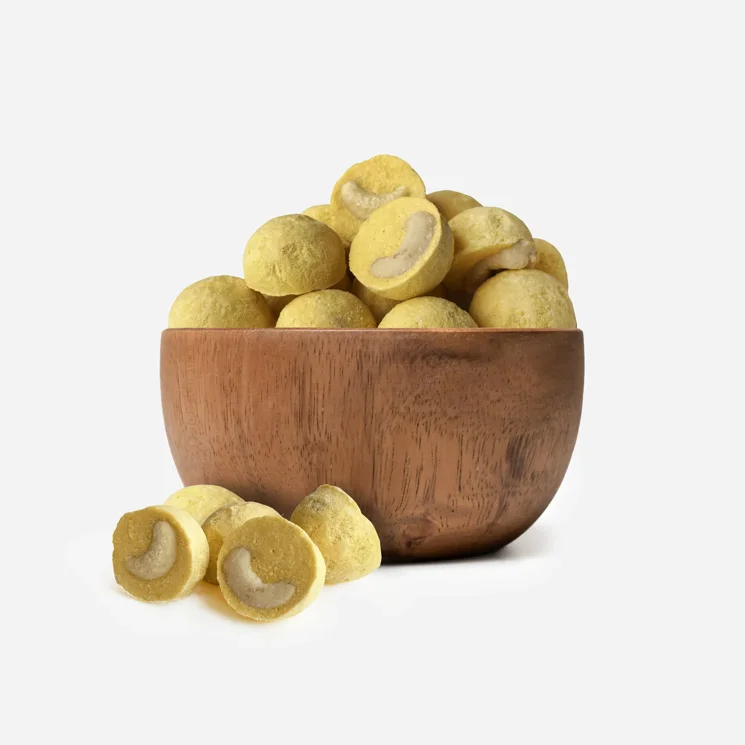 Liofilizált mangós kosárkák kesudióval