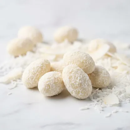 Mandula fehér csokoládéban kókusszal