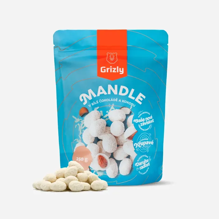 Mandula fehér csokoládéban kókusszal