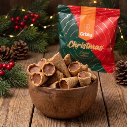 Mini Speculoos tölcsérek karácsonyi csomagolásban