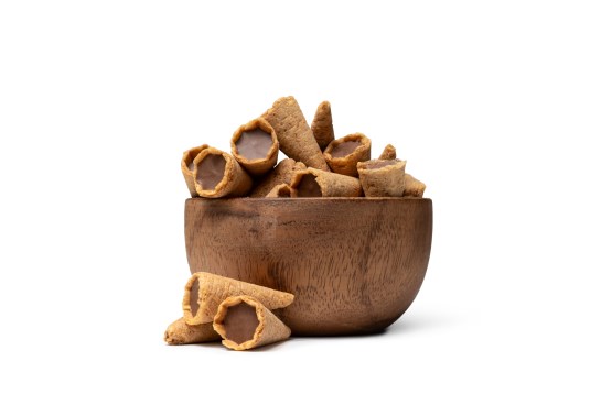 Mini tölcsérek tejcsokoládéval