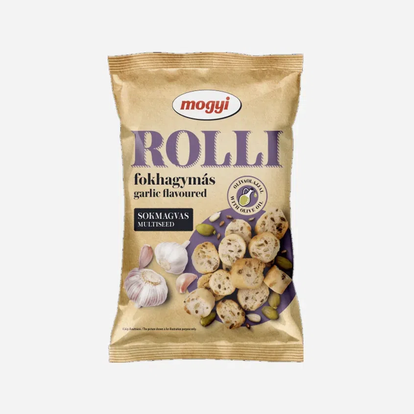 Rolli - többmagvas kenyérkeksz fokhagymás ízesítéssel