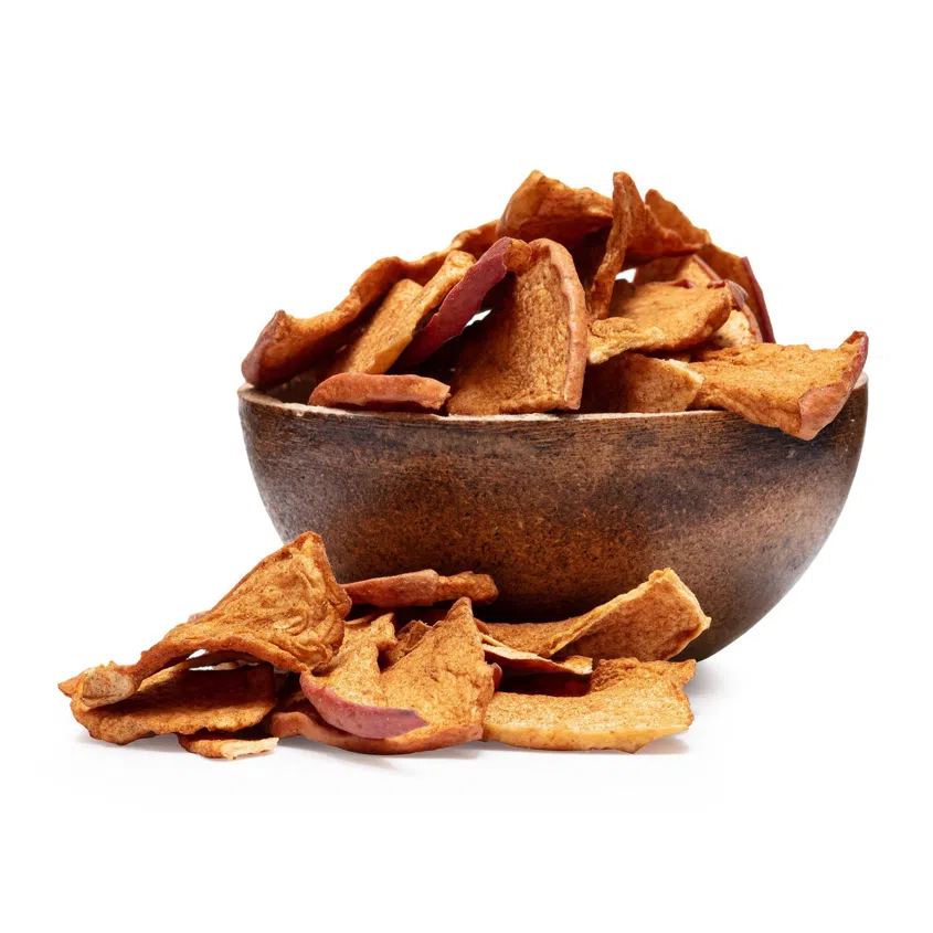 Szárított alma szeletek fahéjjal