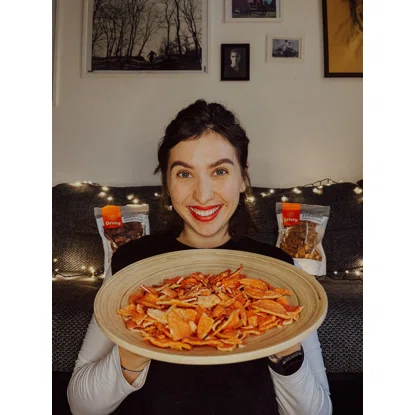 Szárított alma szeletek fahéjjal