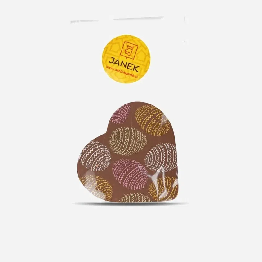 Tejes csokoládé szív húsvéti mintával