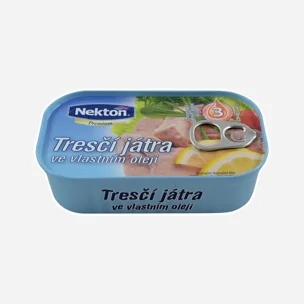 Válogatott tőkehalmáj saját olajában