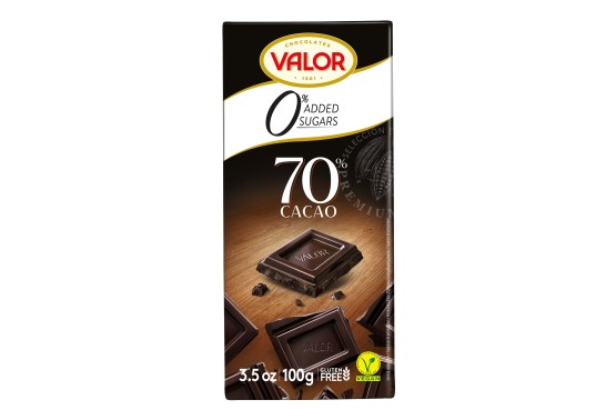 Valor Csokoládé cukor nélkül, keserű glutén 70% 100g