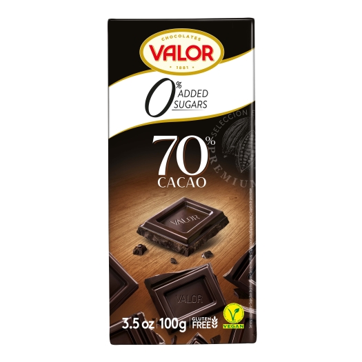 Valor Csokoládé cukor nélkül, keserű glutén 70% 100g