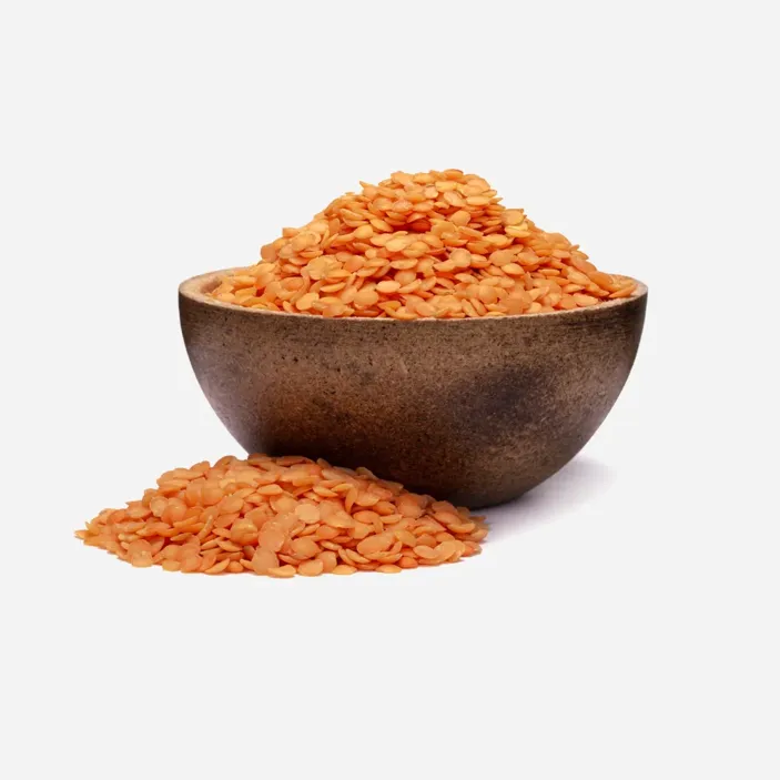 Vöröslencse hámozott felezve